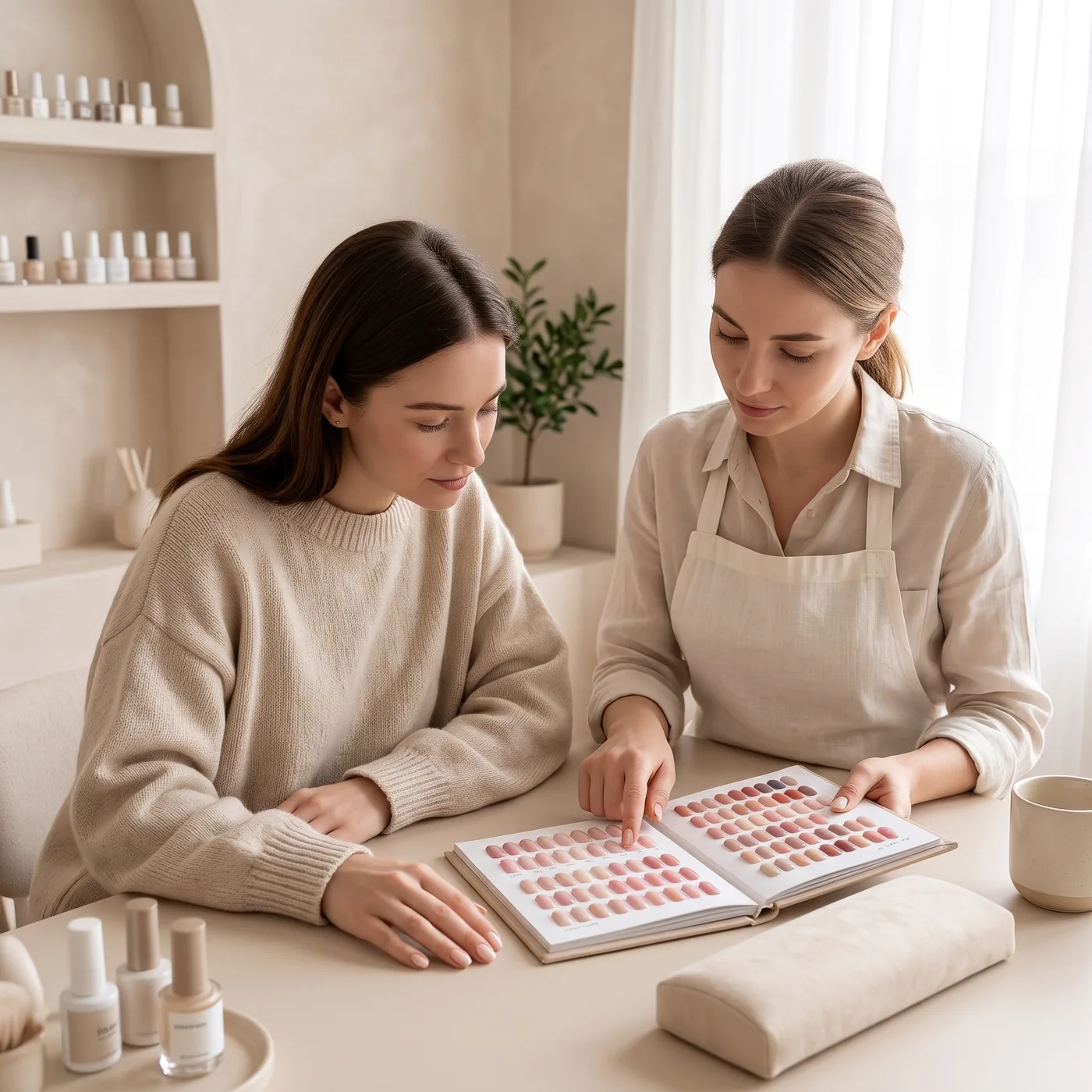 Choosing a shade from the colour chart